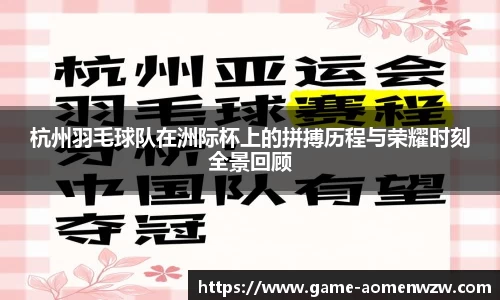杭州羽毛球队在洲际杯上的拼搏历程与荣耀时刻全景回顾